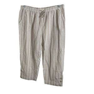 Cathy Daniels Striped Cropped Pants 100% cotton X-Large